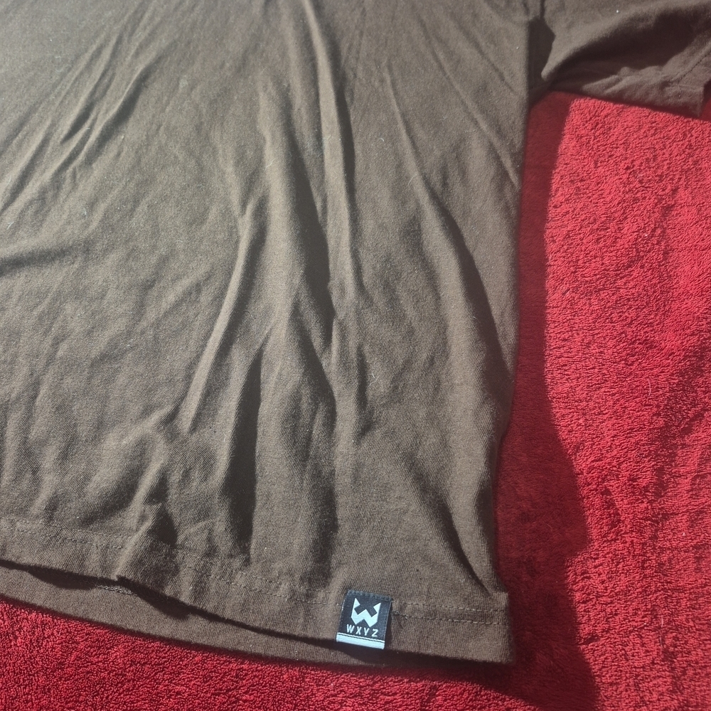 WXYZ “Loyalty” Embroidered Brown Tee – Minimalist Statement Shirt - Picture 5 of 6